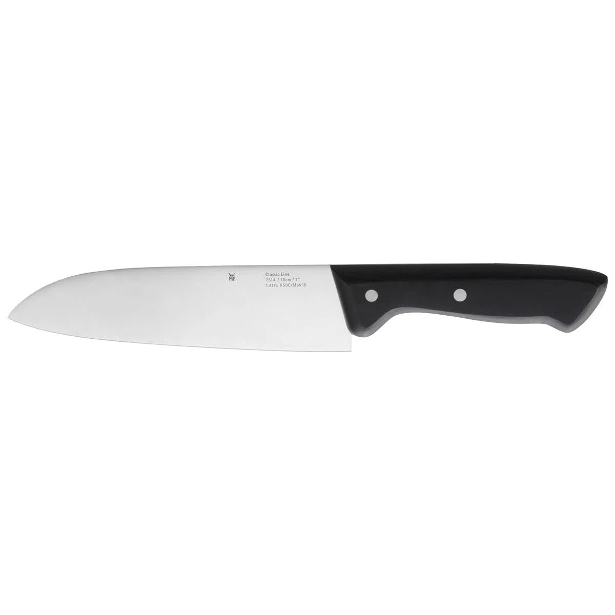 WMF 1875146030 Coltello Santoku Classic Line 31,5 cm Lunghezza Lama 18 cm Lama Speciale in Acciaio Manico in plastica