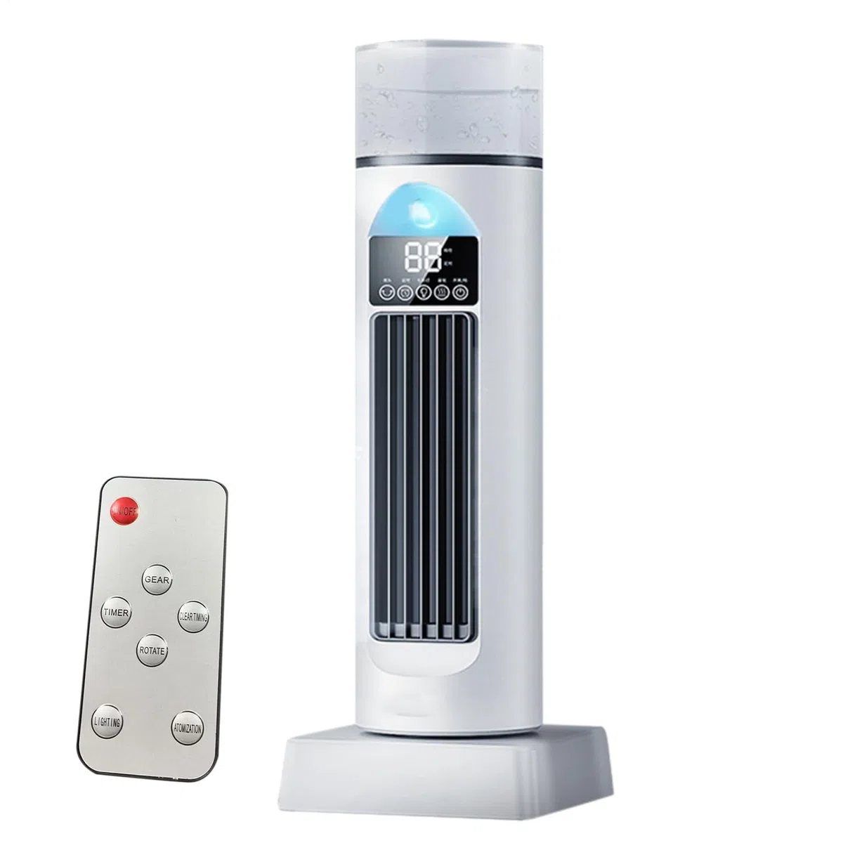 Ventilatore per aria condizionata, condizionatore d'aria personale, ventola AC – silenzioso, oscillante a 6 velocità, con telecomando e serbatoio 'acqua, timer 6 ore, per casa, ufficio,