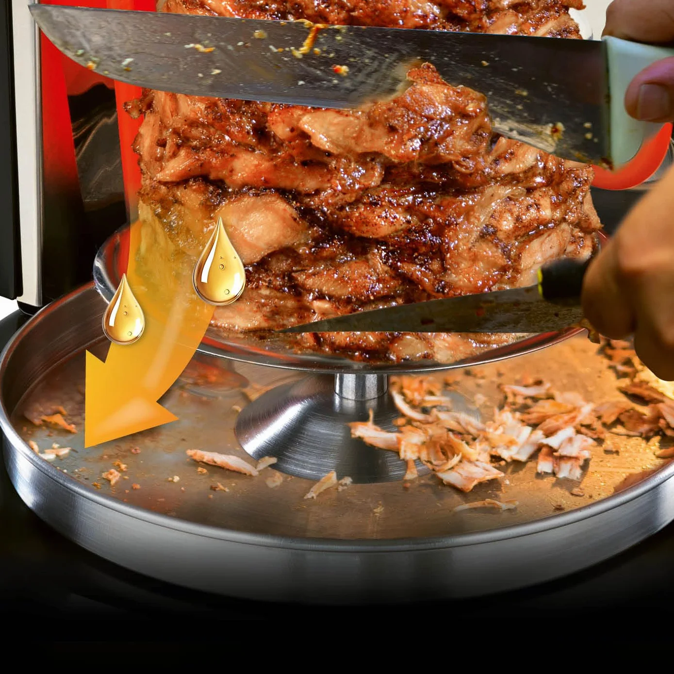 GOURMETmaxx kebab grill | grill elettrico verticale per kebab, gyros, shashlik | grill elettrico con spiedo centrale e 6 spiedini aggiuntivi, utilizzabile anche come shashlik grill