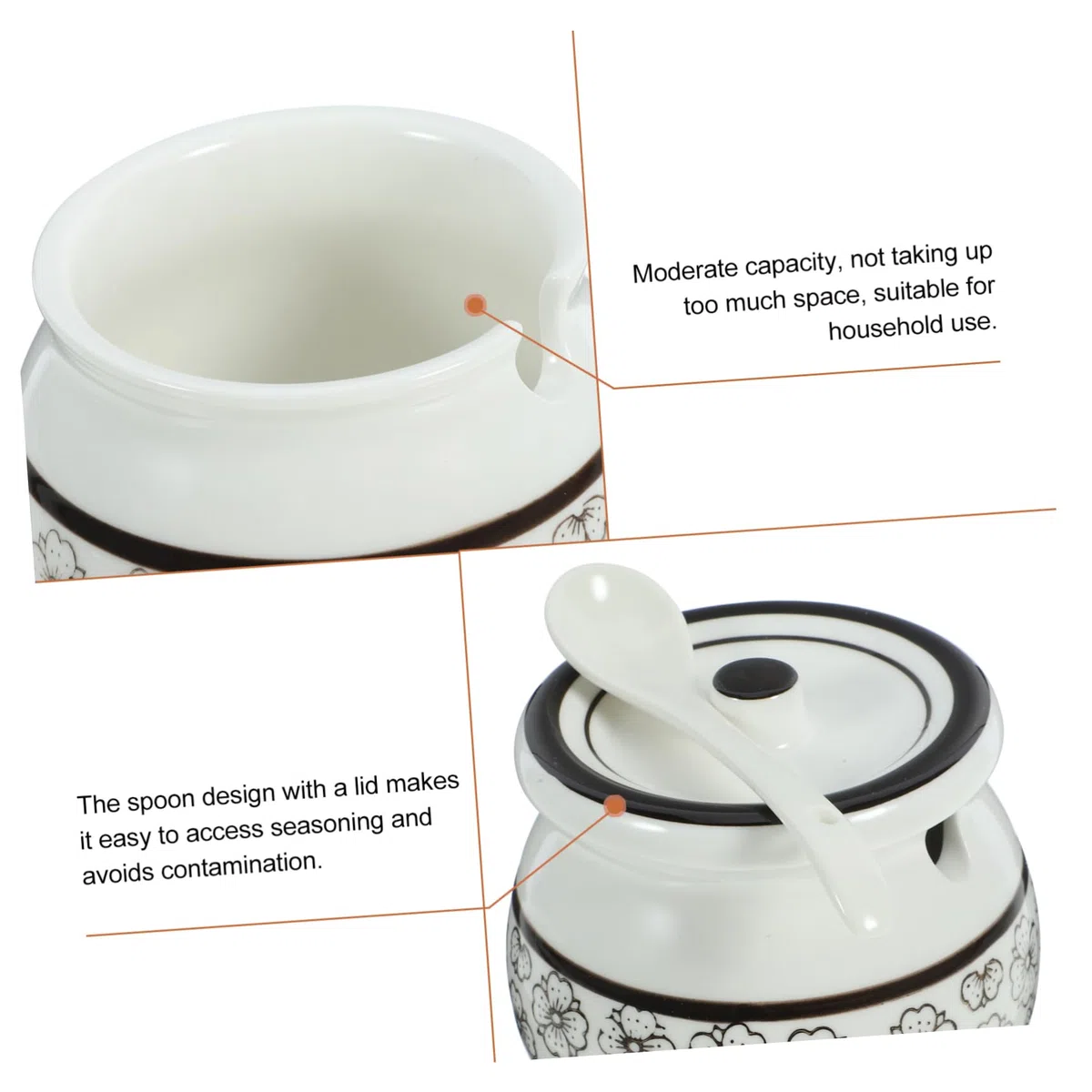 IMIKEYA Vaso Di Spezie Barattolo Di Stoccaggio Di Zucchero Titolare Di Spezie Di Stoccaggio Barattoli Di Ceramica Vasetto Di Zucchero Vaso Di Sale Vaso Di Ceramica