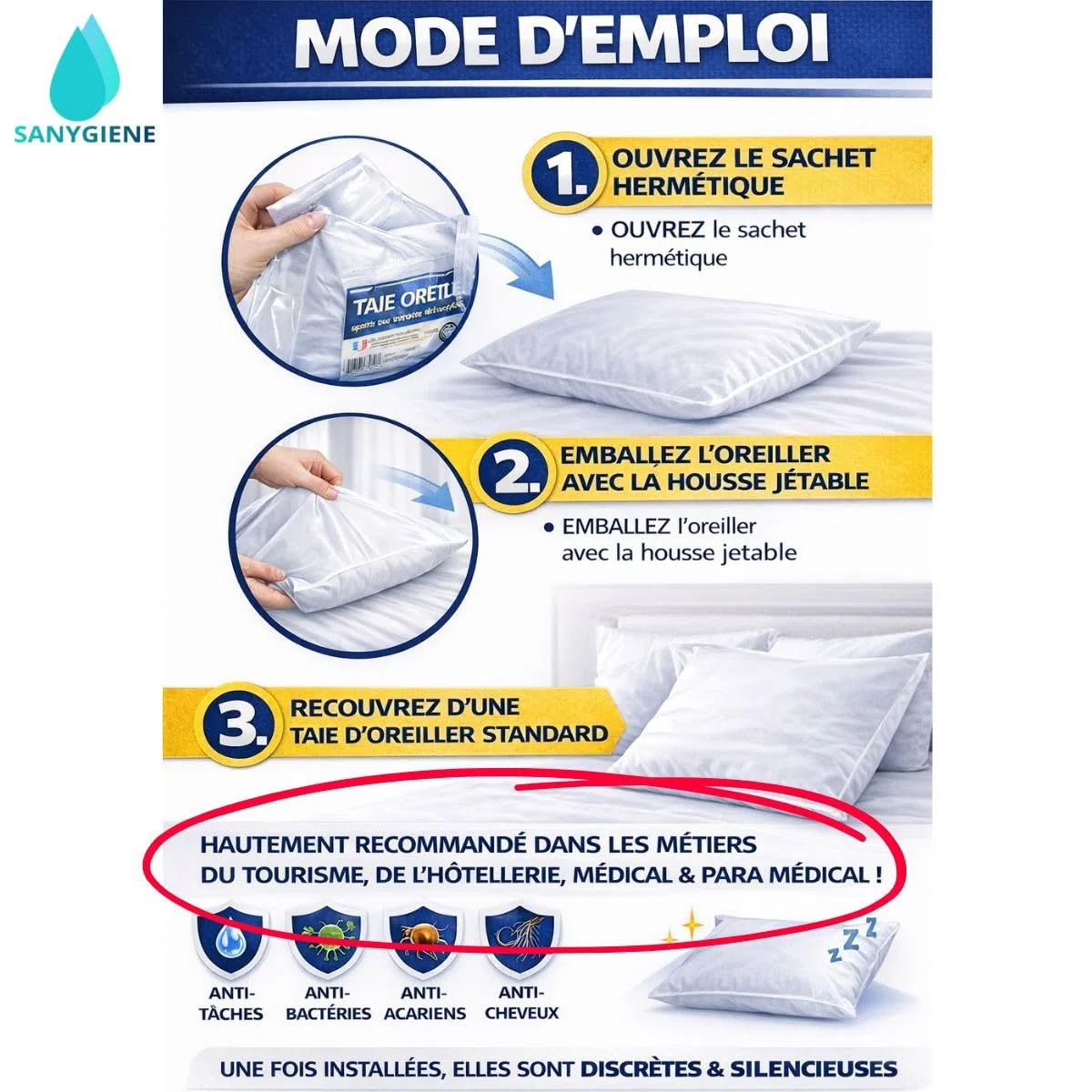 Protezione per cuscino igienico 50 x 70 cm | Set di 25 federe usa e getta | protezione anti compiacimenti - acari - allergia - capelli - microbi e batteri | Igiene biancheria da letto medica e turismo
