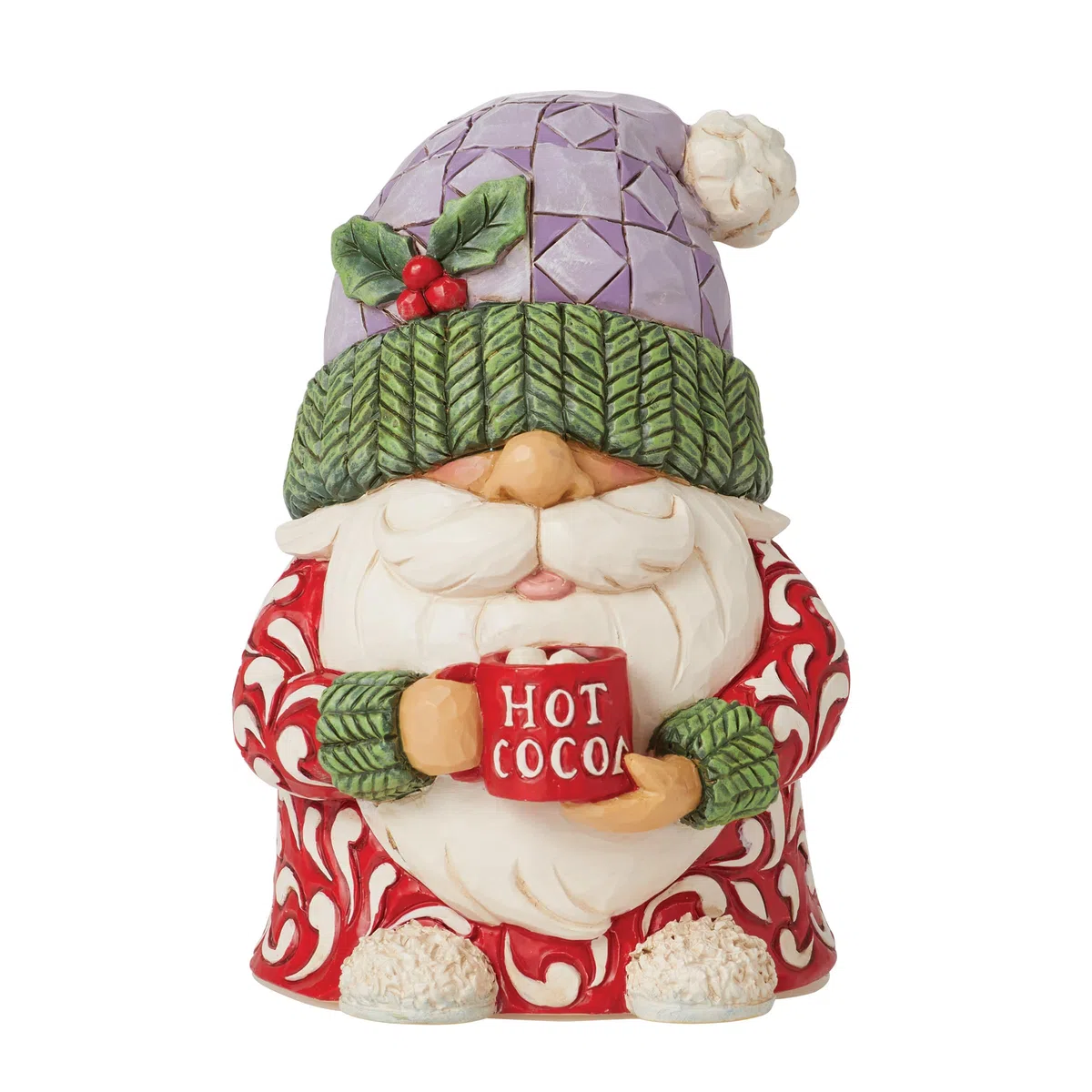 Enesco Jim Shore Heartwood Creek gnomo che beve cacao caldo, 10 cm, multicolore