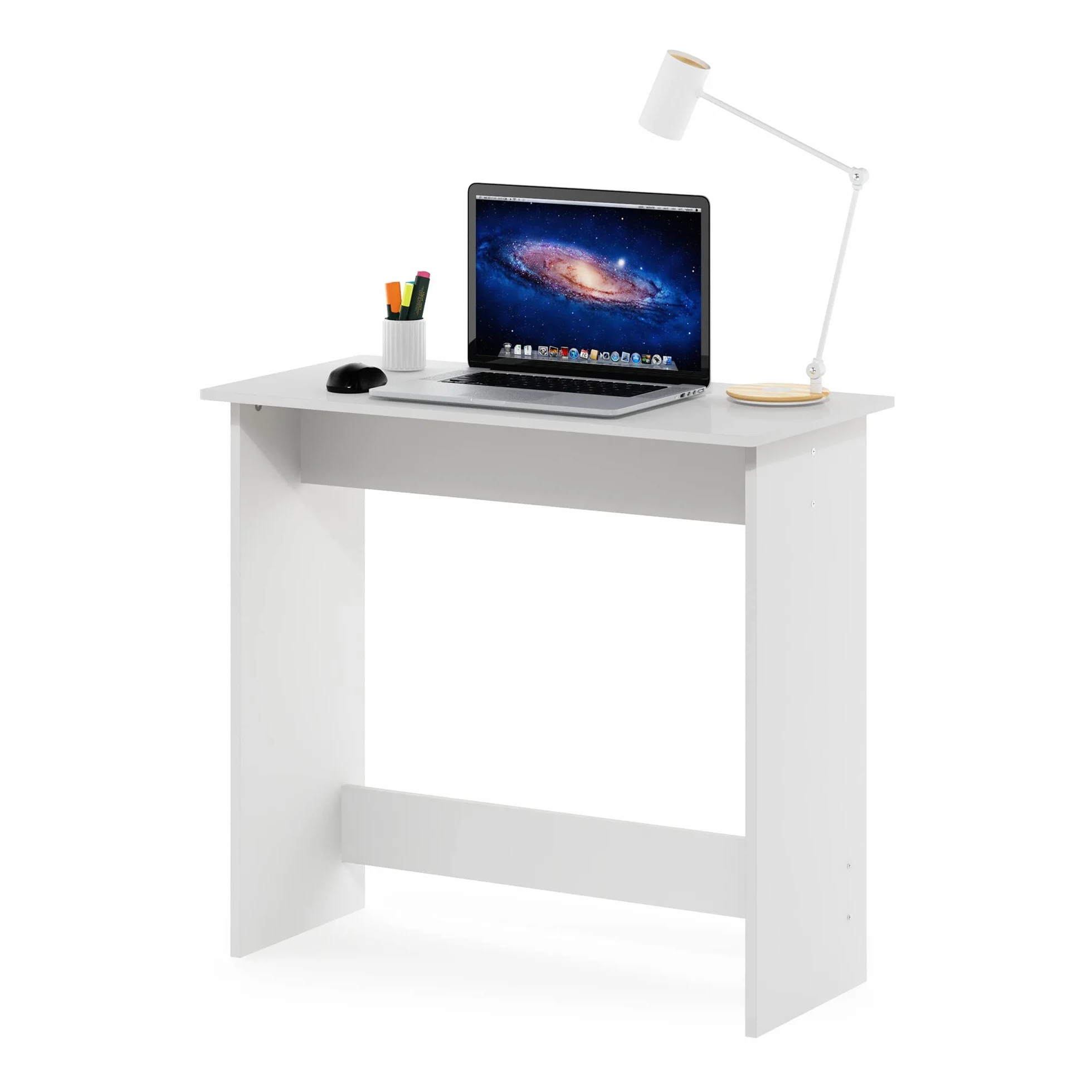Furinno Semplicistico Tabella di Studio, Legno, Bianco, 39.12 (D) x 79.50 (W) x 75.69 (H) cm