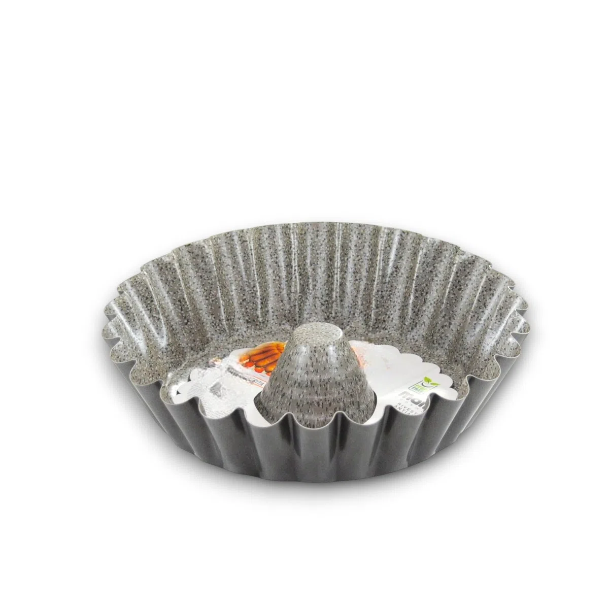 KORAT Stampo Da Forno In Alluminio Ruoto Forma Baba' Con Cono Centrale Ruoto Tradizionale per Casatiello Napoletano Dolce e Salato Rivestimento Effetto Pietra, Torta di Pasqua, Ruoto Dolci (28 cm)