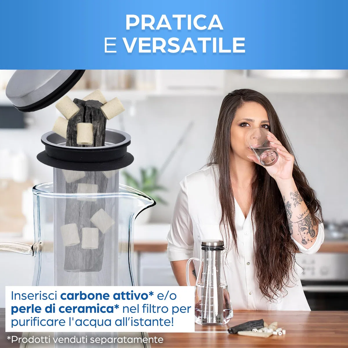 ORINKO® Caraffa Vetro - Brocca in Vetro con Tappo per Acqua, Design Elegante per Tisane e Spritz - Caraffa Acqua Vetro con Coperchio per Frigo - Brocche Ideali per Ogni Occasione
