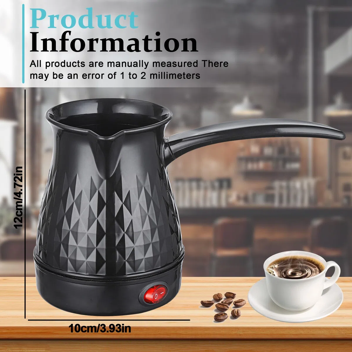 Caffettiera Turca Elettrica 500ML - 600W 220V Per Tacchino - Macchina Per Tè, Espresso e Latte Araba
