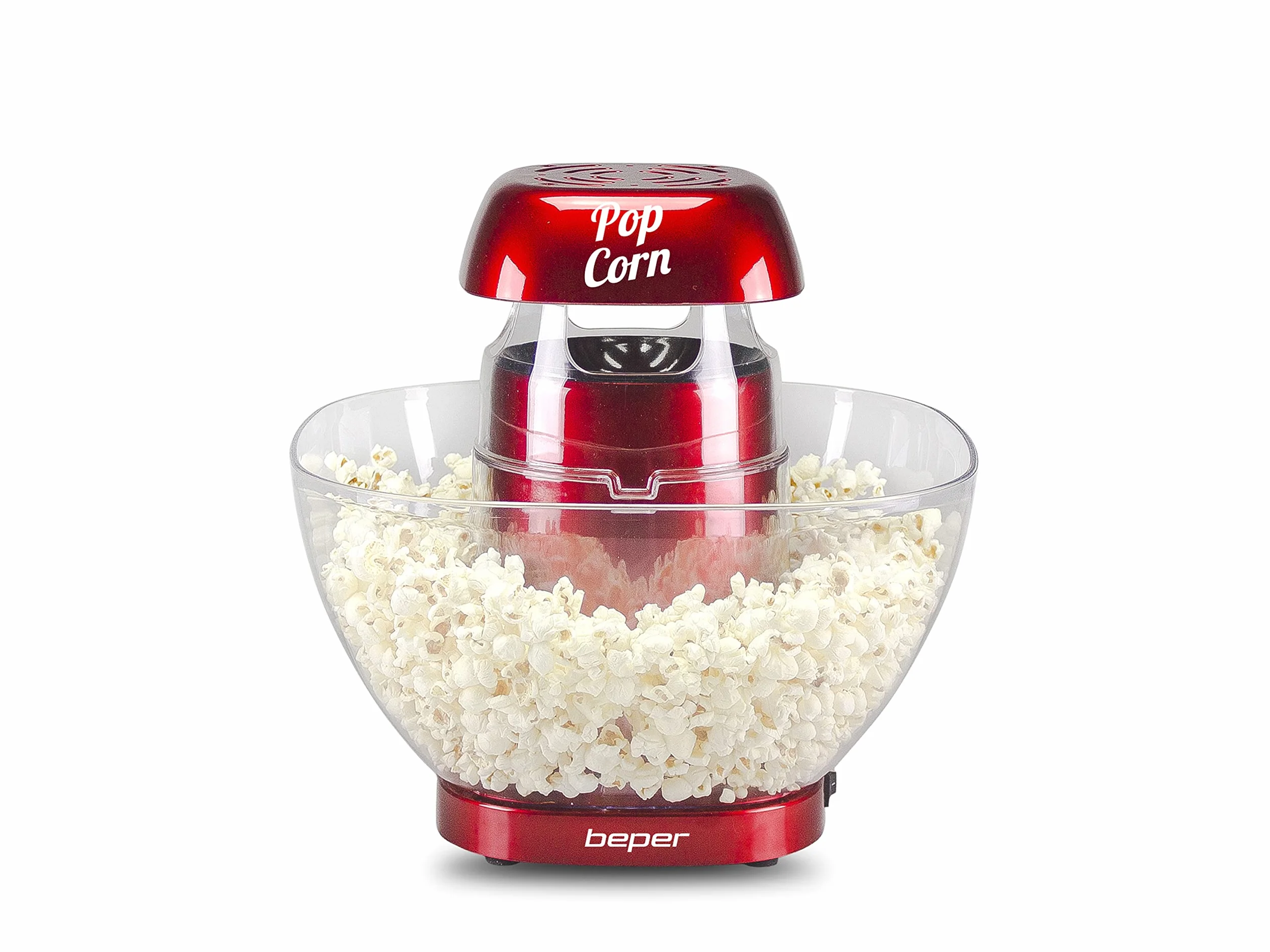 BEPER P101CUD052 Macchina Popcorn ad Aria Calda – Macchina Pop Corn con Ciotola Rimovibile per Popcorn Senza Grassi o Olio
