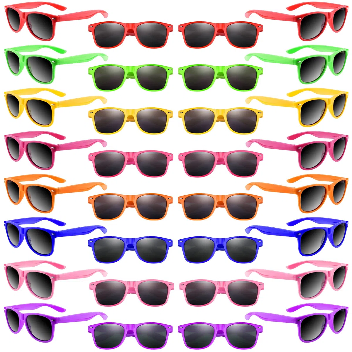 Morcheiong 8/16/32/48 Pezzi Occhiali da Sole per Bambini Colori Fluo, Occhiali da Sole per Feste, Regali Divertenti per Feste di Compleanno, Spiaggia e Feste in Piscina