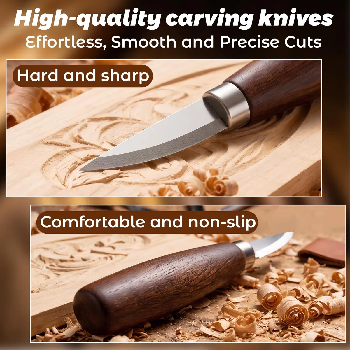 HA BIN Set di Scultura in Legno 25 Pezzi, Kit Completo per Principianti con Coltelli da Scultura, Pietra per Affilare, Guanti, Legno di Tiglio & Borsa da Conservazione, Set per Adulti