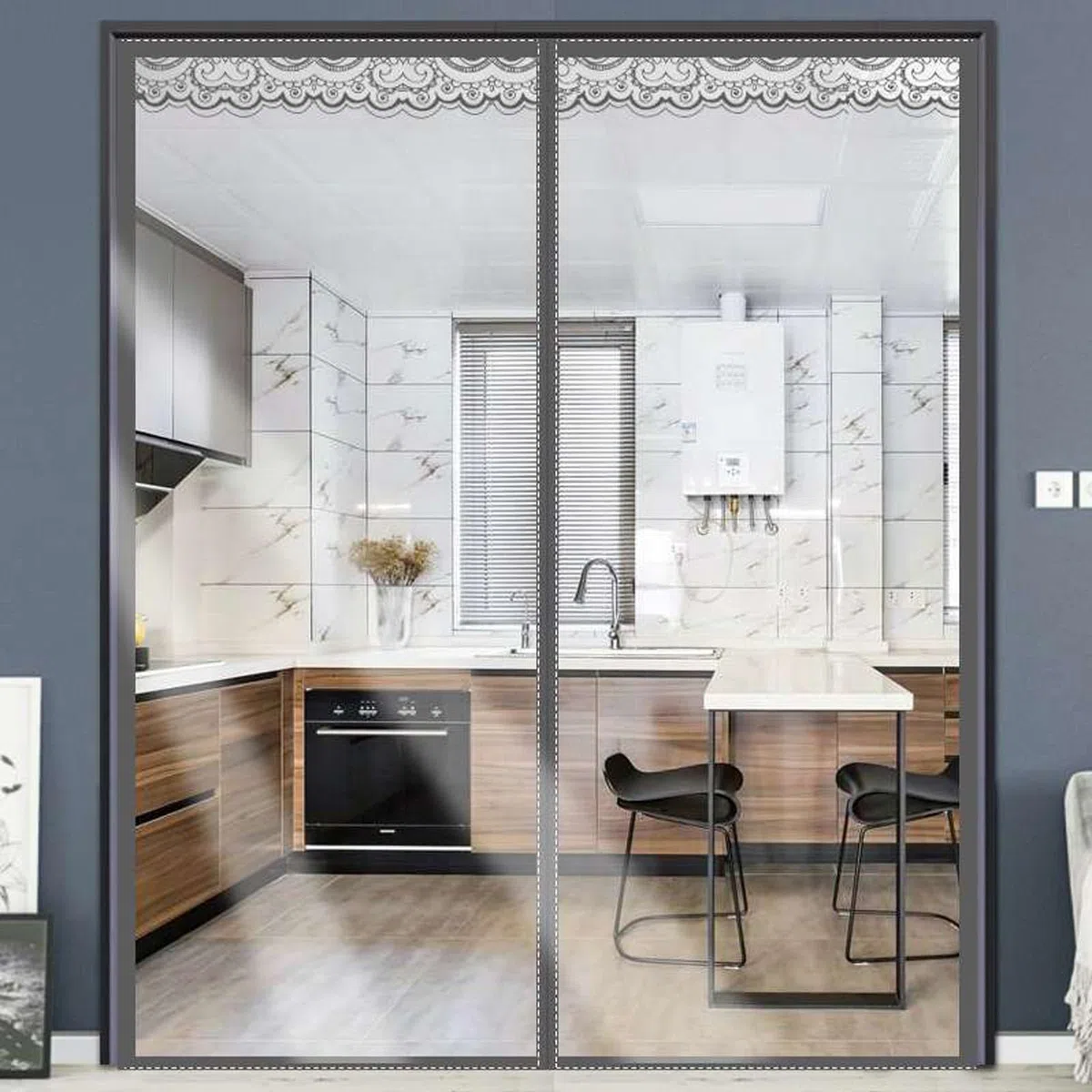 Tenda per Porta Isolamento Termico Magnetico,Tenda Magnetica Per Porta In EVA,Copertura Porta Antivento,Chiusura Automatica,per Balcone Cucina Camera da Letto,Larghezza x Altezza (90cm x 230cm)