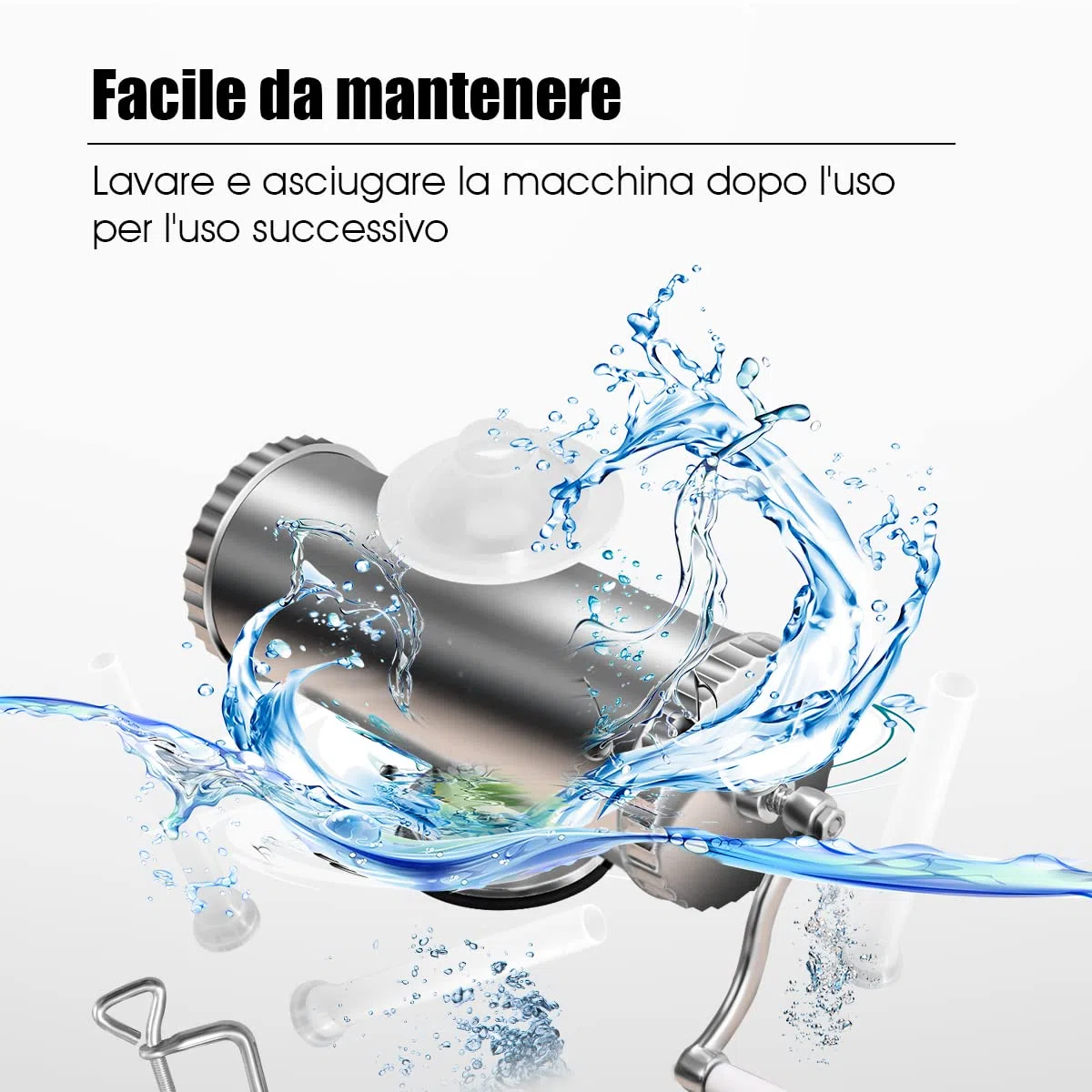 COSTWAY 2,5kg Insaccatrice per Salsiccia, Macchina per la Produzione di Salsicce, Insaccatrice Manuale, con 3 Tubi di Riempimento