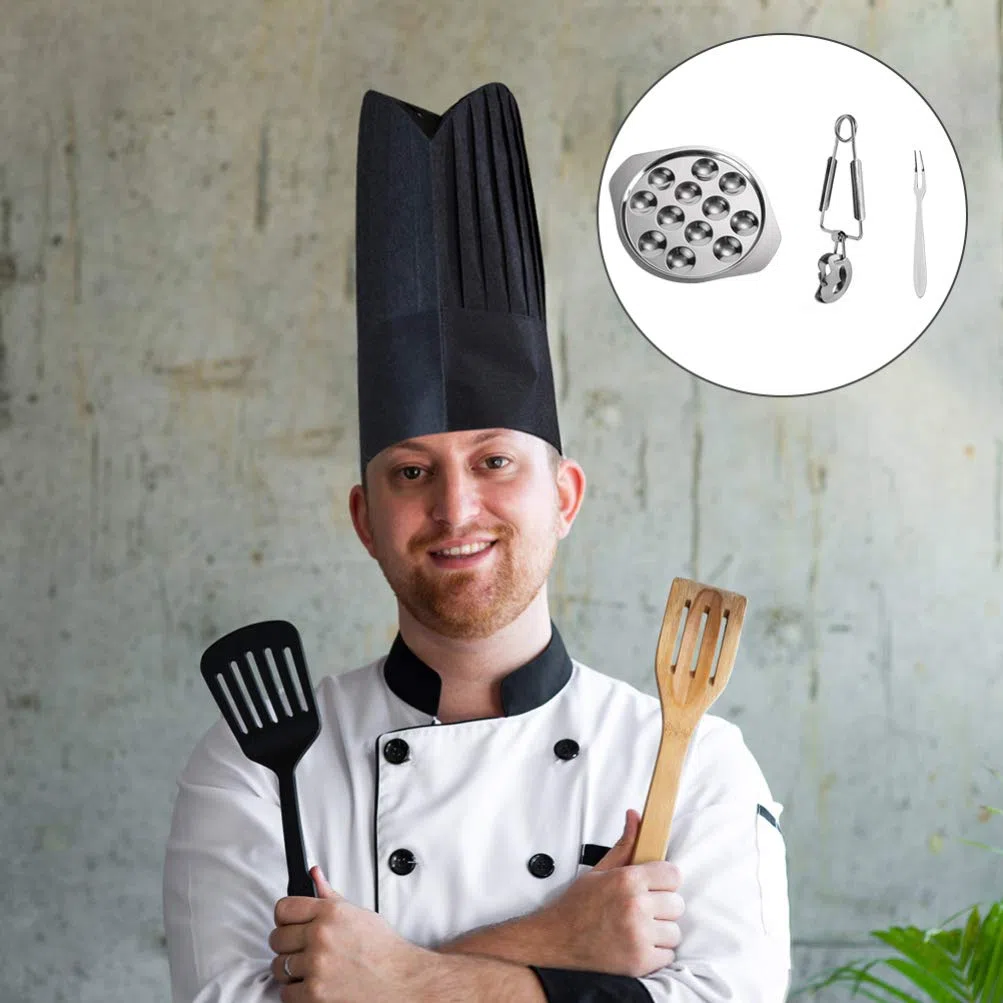 Cabilock Set di Piatti per Lumache da 12 Fori Piatto per Lumache Piatto per Lumache in Acciaio Inossidabile per Lumache
