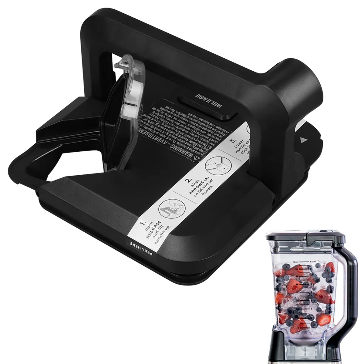 Coperchio quadrato di ricambio per ninja, per frullatore ninja, coperchio di ricambio per Ninja Blende Professional per brocca BL610 BN750 CO610B BN751 DB751A BN800 CT610 CT610C