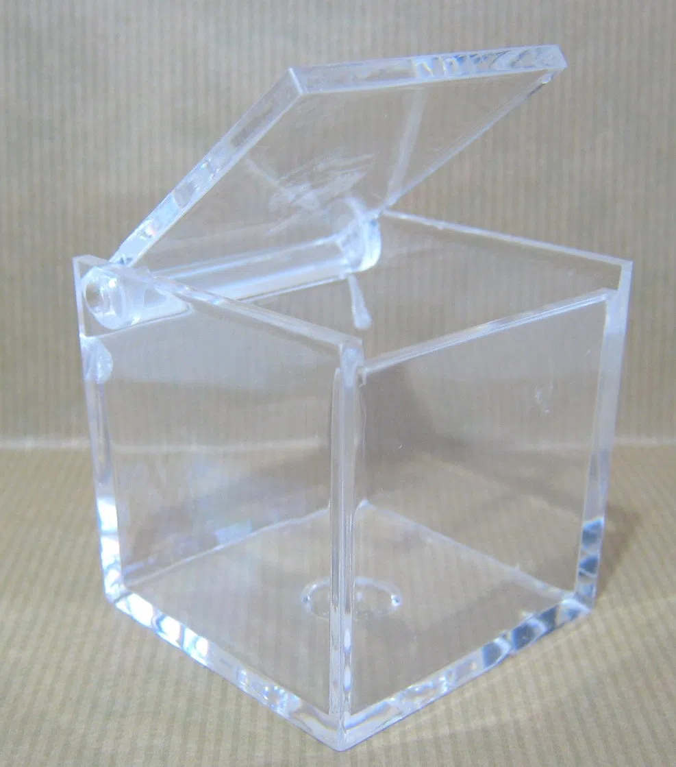 50 SCATOLE CUBO PLEXIGLASS 5X5X5 CM Trasparente X Confetti