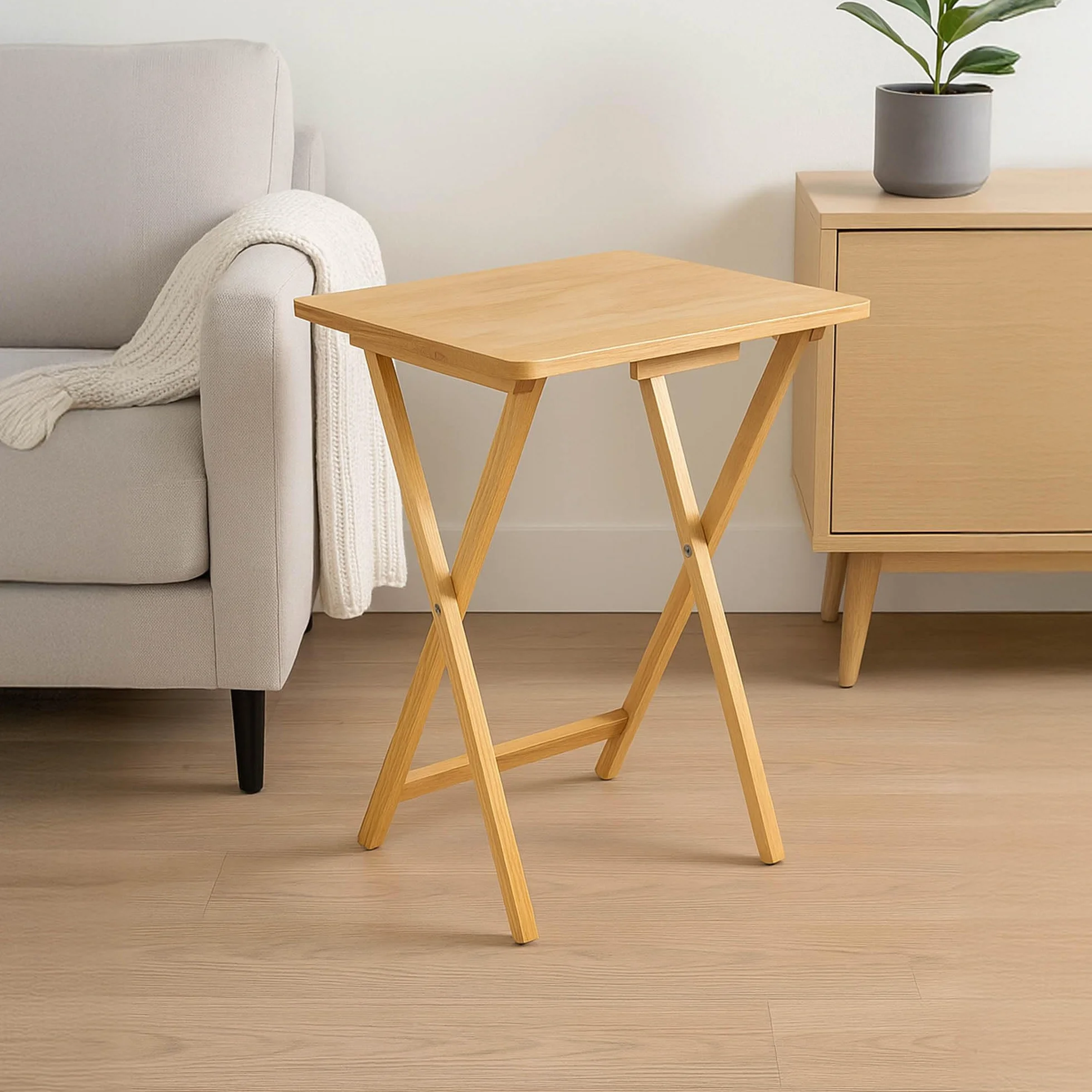 Home Vida Tavolino Pieghevole, in Legno, Colore: Naturale