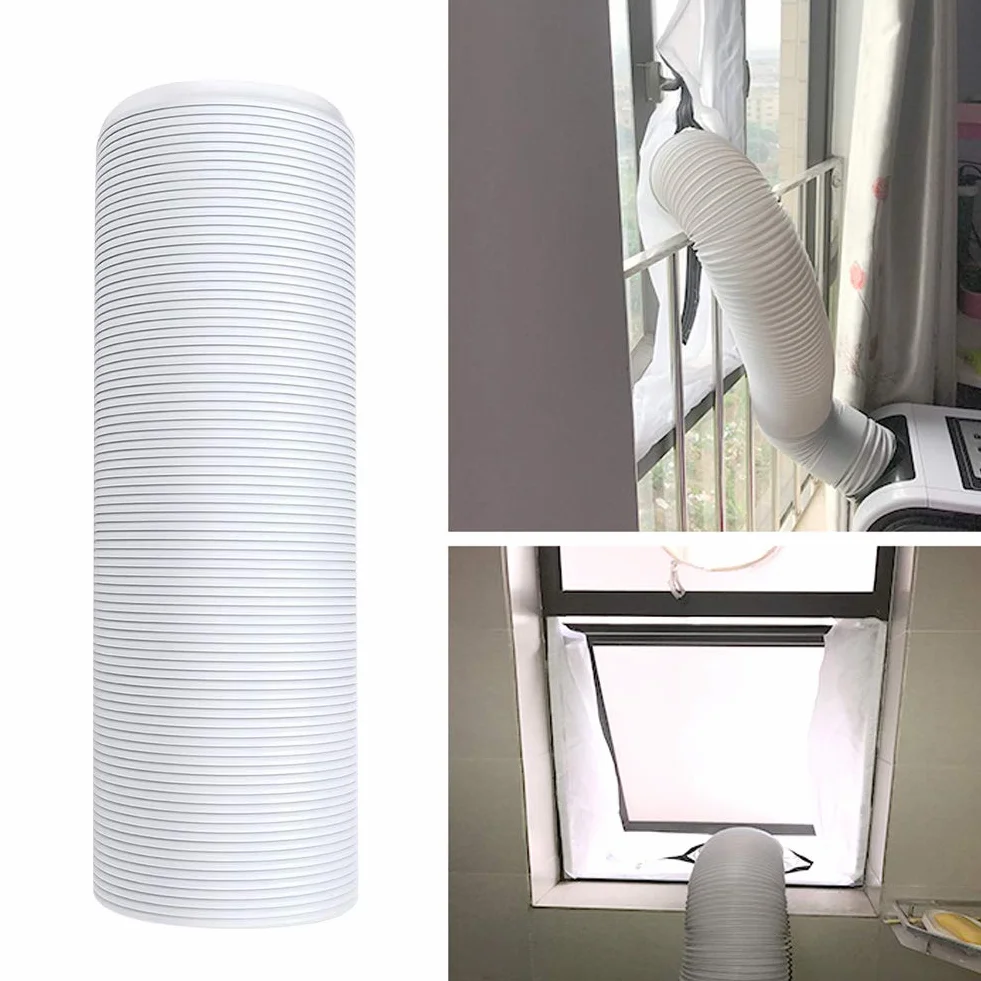 Tubo di Scarico Dell'aria Condizionata, Tubo Ondulato Ispessito con Filettatura in Senso Orario Pieghevole Ed Estensibile, Tubo Flessibile di Sfiato Universale in Acciaio da 2 M(15cmx2M)