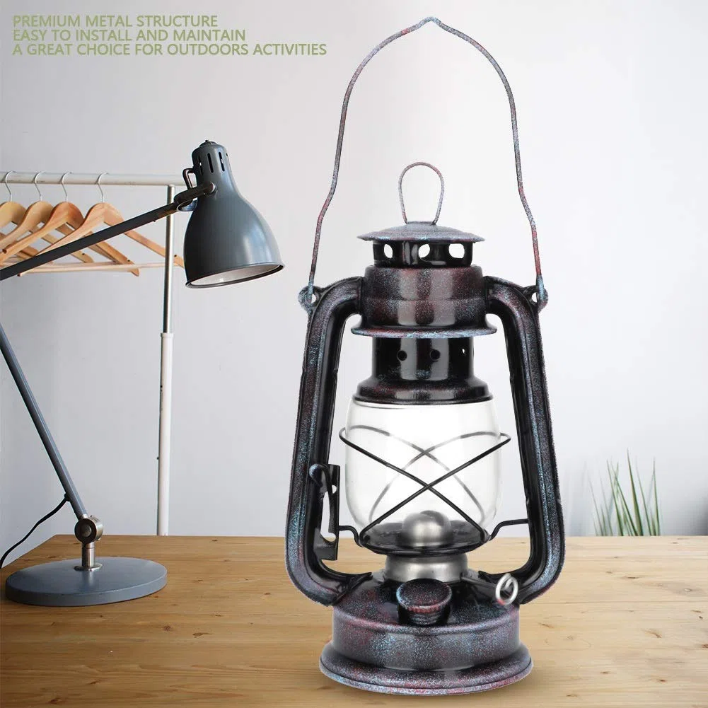 Nikou Lampada a Olio Originale, Lampada da Cherosene Classica Feuerhand Hurricane Lantern Portable Outdoor Camping Lights, 24cm