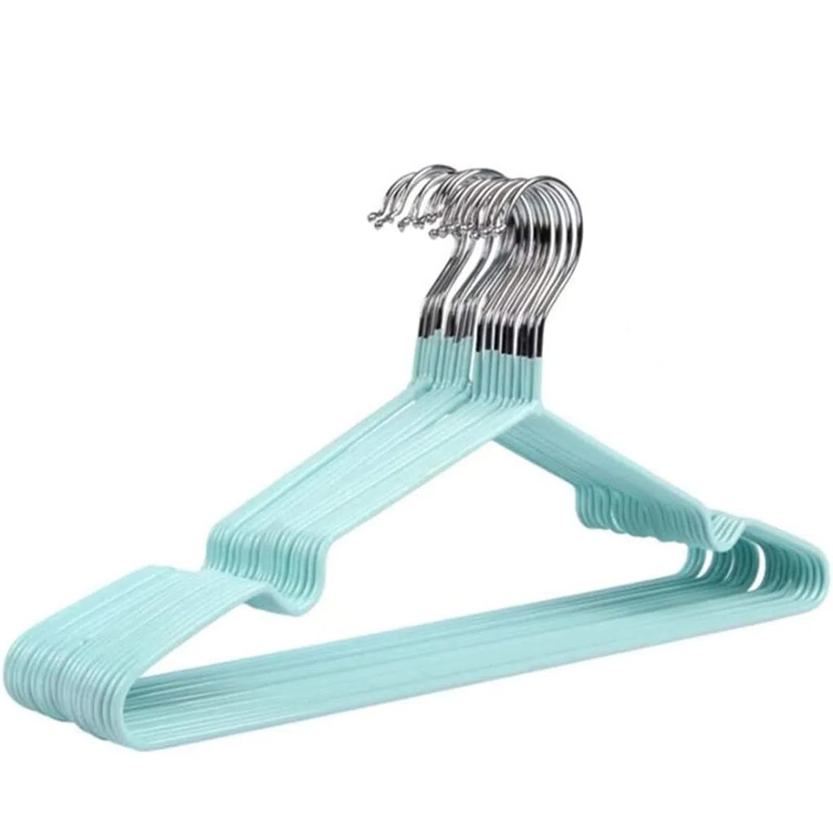 Confezione Da 20 Grucce Antiscivolo Appendini In Metallo, Con Manici In Gomma Antiscivolo Scanalature Per Spalline Appendiabiti Antiscivolo Anti-ruggine Per Giacche Camicie Pantaloni (Green )