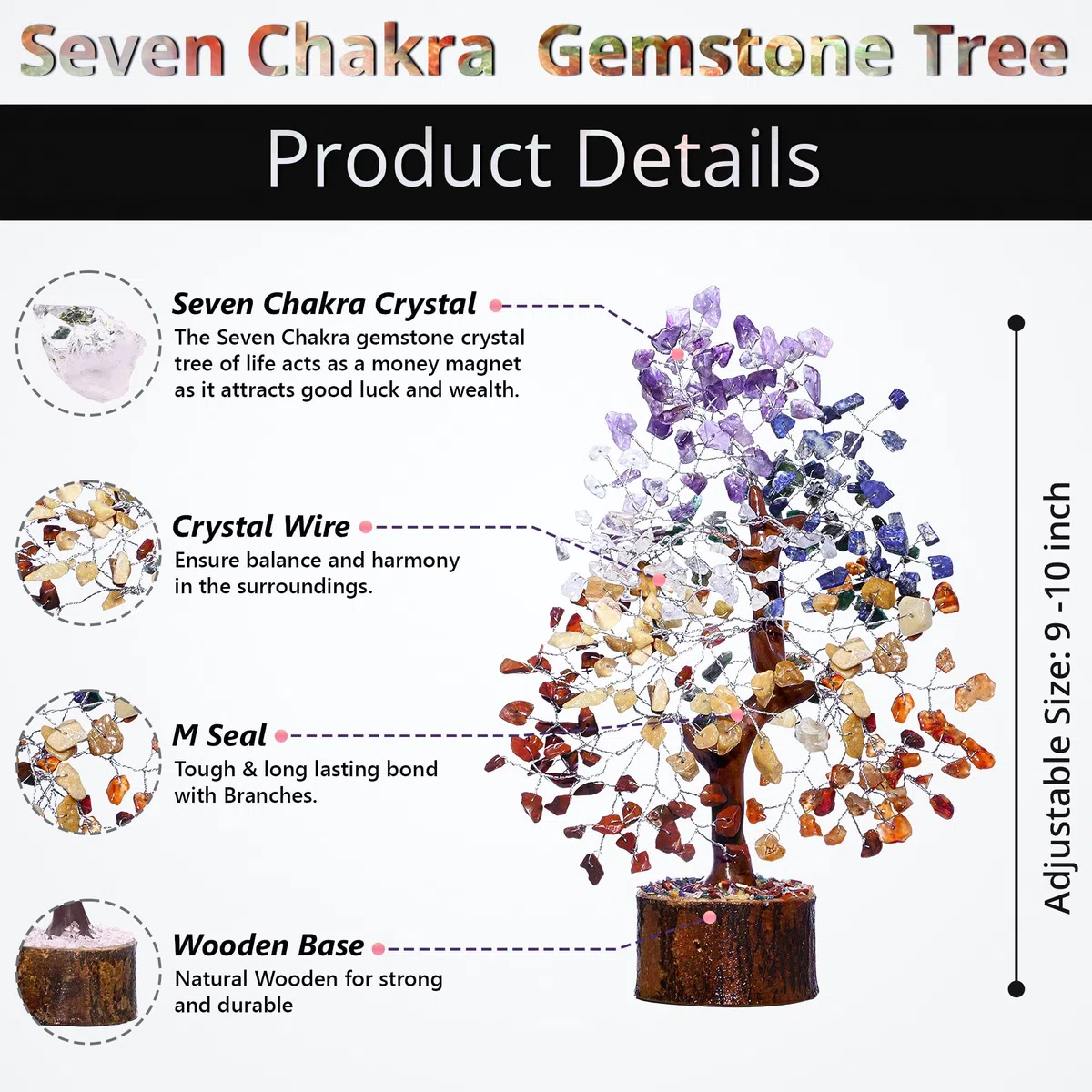 ANAYA AGATE Albero di cristallo dei 7 chakra, regalo di compleanno per donne, albero della vita, sorella, regalo di compleanno, decorazione per la camera e la casa, regalo per mamma, sua energia