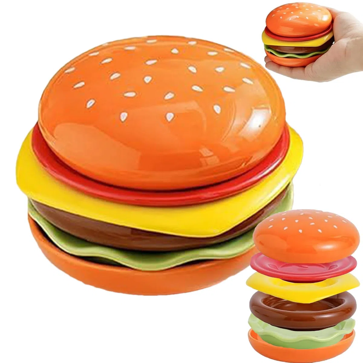 Generico Set Piatti Di Hamburger, 6 Pezzi Servizio Piatti Moderni In Ceramica, 9cm Piattini Dessert Sushi Salsa Cute Decorazioni Cucina, Regali Inaugurazione Per Uomo E Donna
