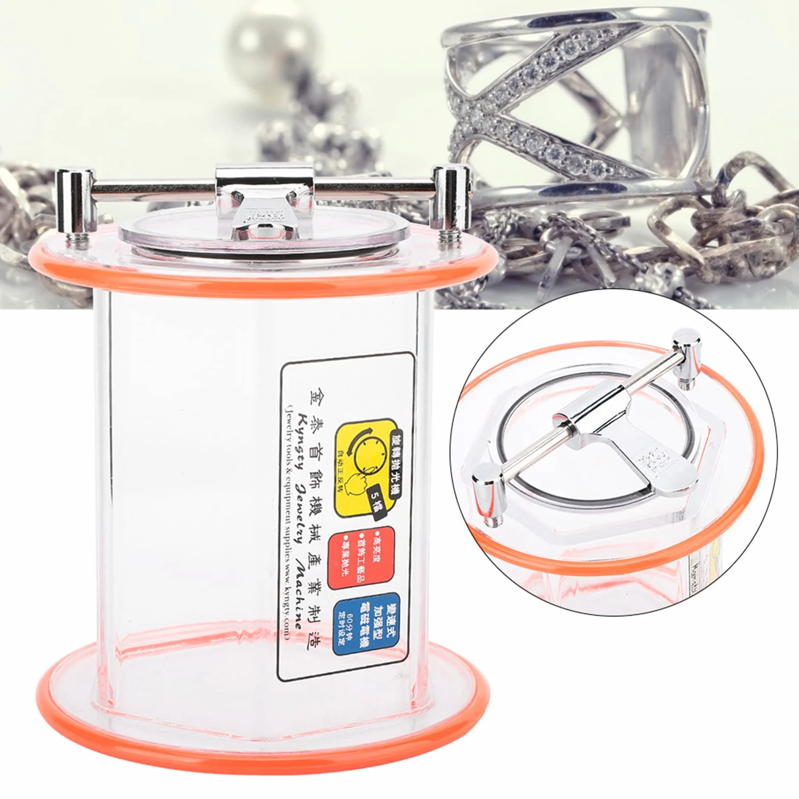 KT-6808 Lucidatrice Rotativa per Gioielli, Mini Tamburo Rotante per Lucidatura