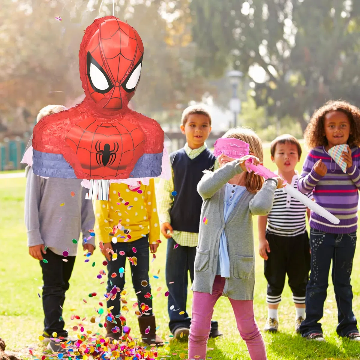 Unique Party 46378 - Ultimate Spider-Man Pinata - Tirare la Corda