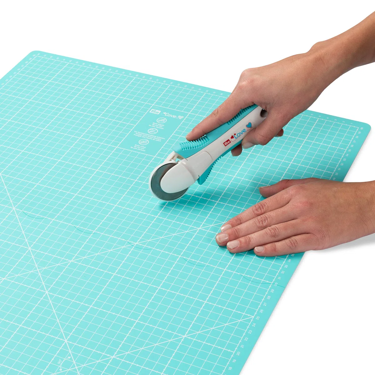 Prym Love-Tappetino da Taglio Pieghevole, 45 x 60 cm, Materiale Sintetico, Turchese, 48.5 x 32.200000000000003 x 1.2 cm