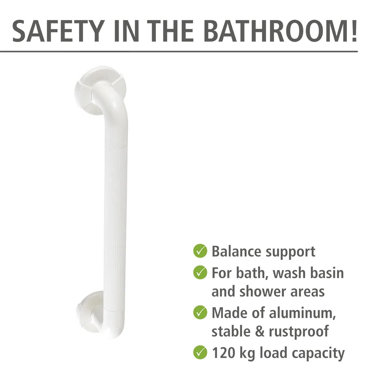 Wenko 17932100 Barra de seguridad 43 cm, Blanco