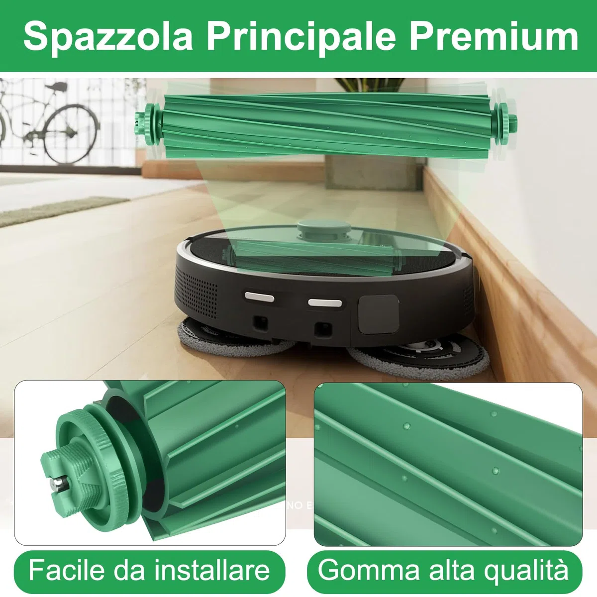 505 Accessori di Ricambi per iRobot Roomba Plus 505 Combo / 405 Combo / 507/506 /500/400 Ricambio 2 Spazzola Principale 4 Filtri 6 Spazzole Laterali 2 Panni Mocio 6 Sacchetti