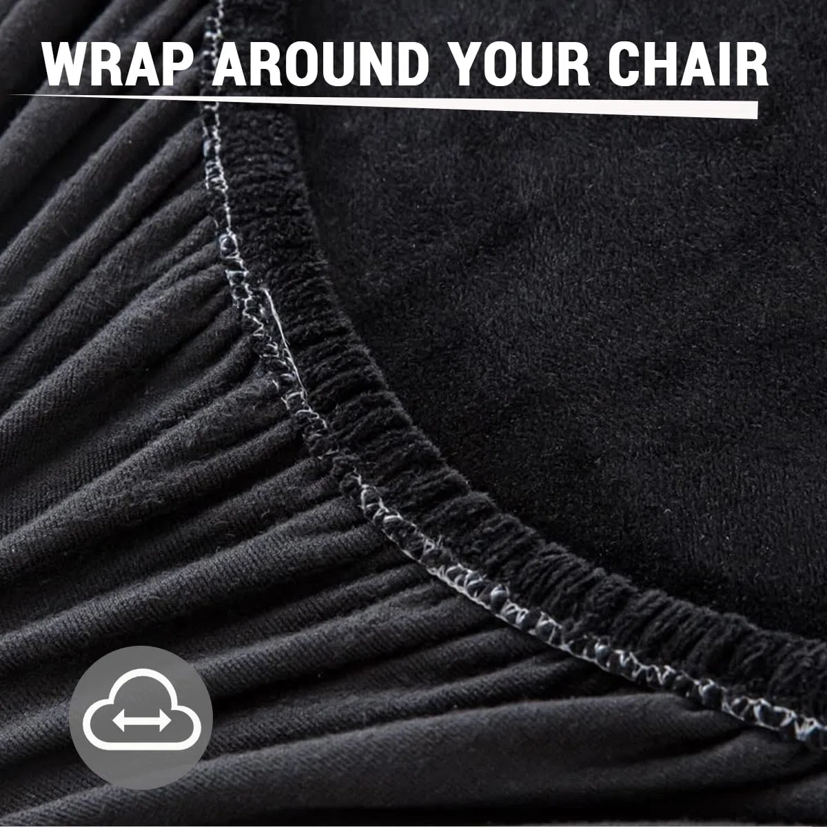 Highdi Coprisedia Elasticizzati con Schienale 6 pezzi, Velluto Coprisedie con Schienale Elasticizzato Lavabile Negro Pavone Coprisedia Ufficio Universali Lavabili,Vestisedia per Casa Cucina
