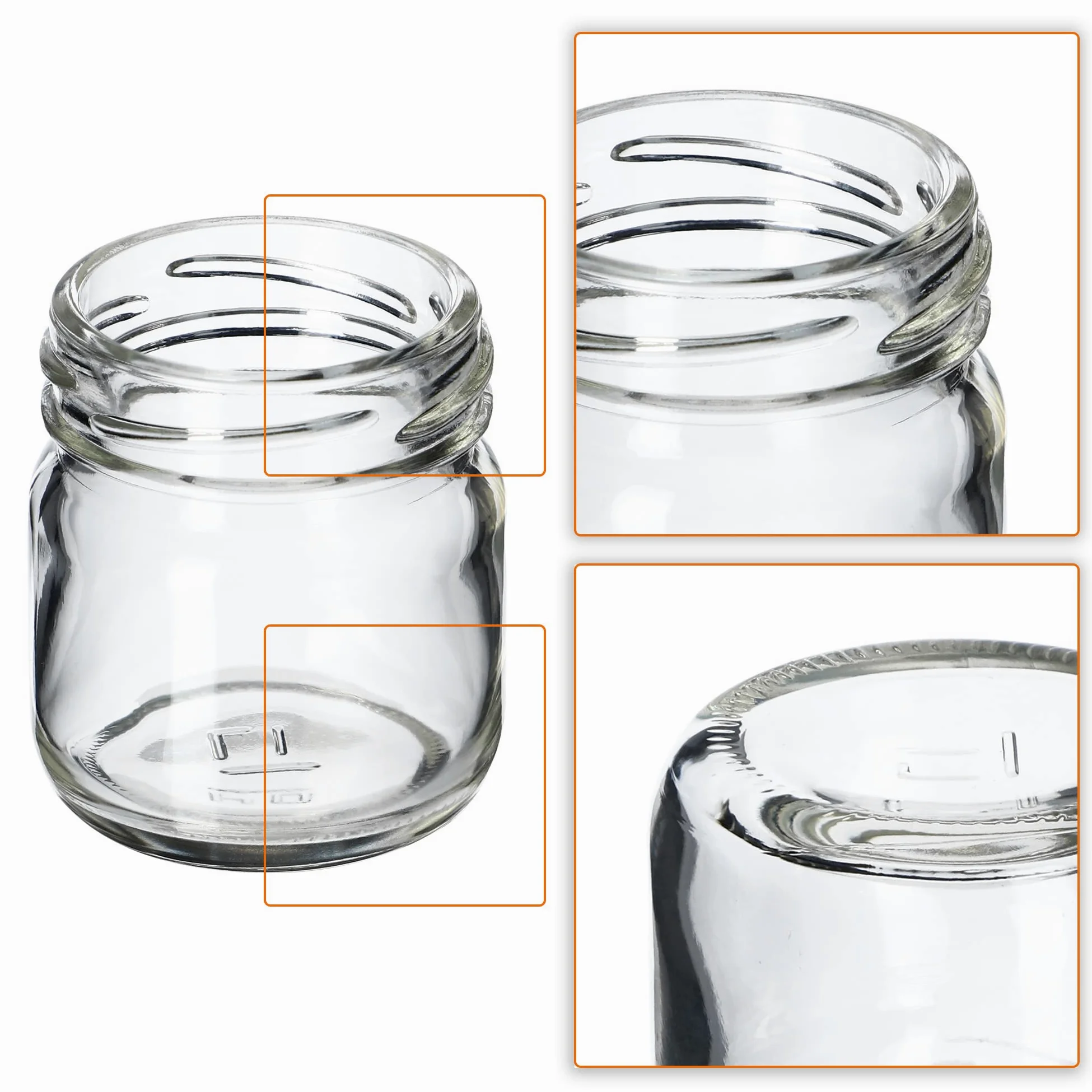 KADAX Set di 100 Mini vasetti in Vetro 40ml fi43 con Tappo a Vite, per spezie, Prove, Miele, marmellate e bomboniere