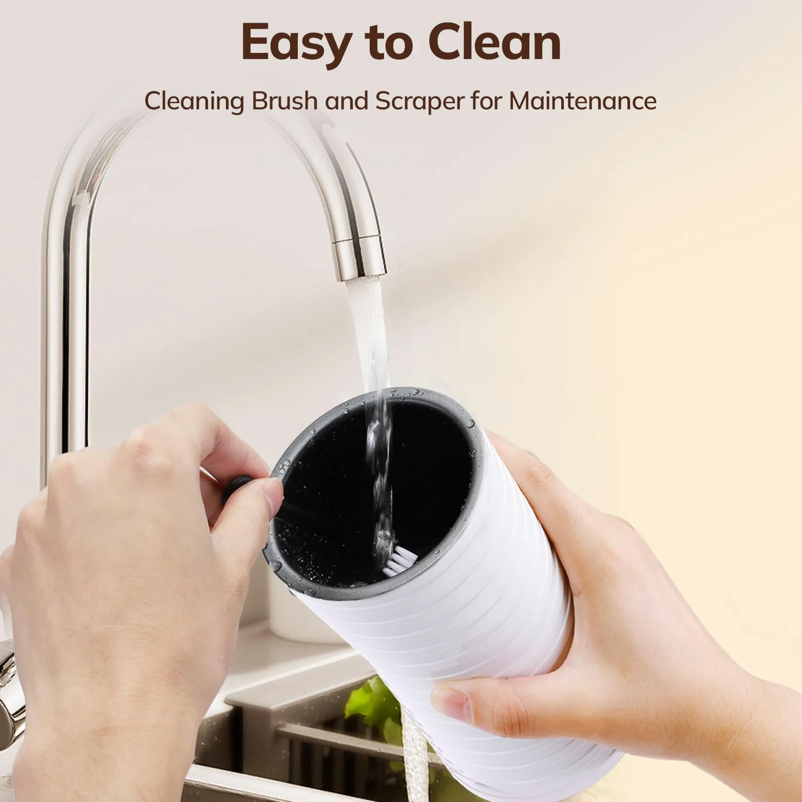 Montalatte Elettrico Automatico, Morpilot Cappuccinatore, Schiumatore Latte 4 in 1, Libera Scelta dello Spessore della Schiuma, Silenzioso e Rivestimento Antiaderante - Bianco