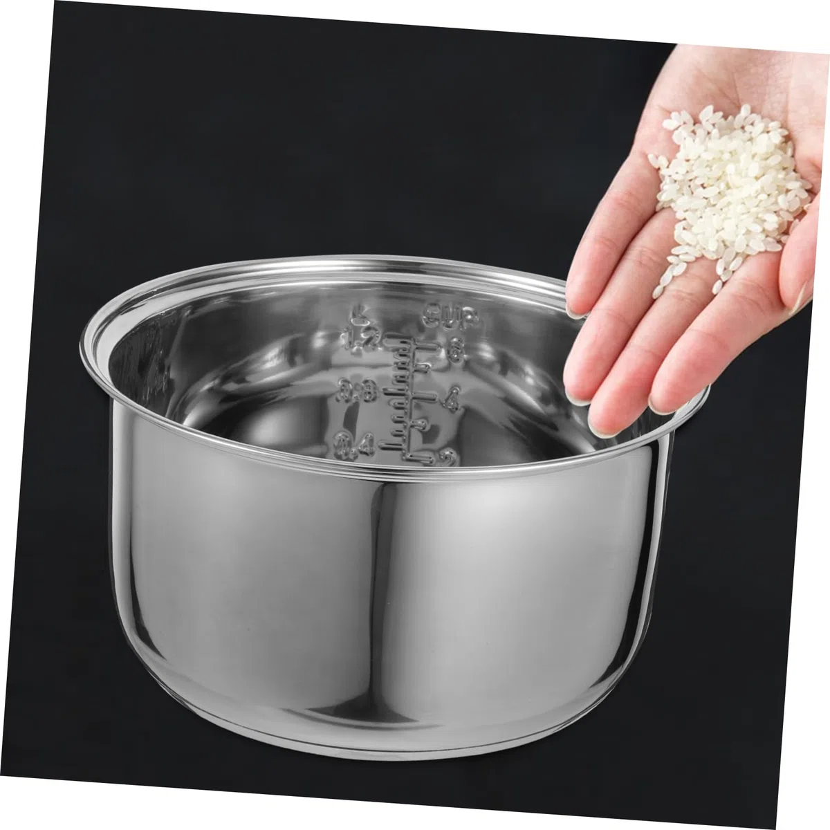 Hemobllo Pentola Interna Accessorio Facile da Pulire da 3l per Cuociriso in Acciaio Inossidabile Versatile per Cucina e Ufficio per Cucina e Ufficio