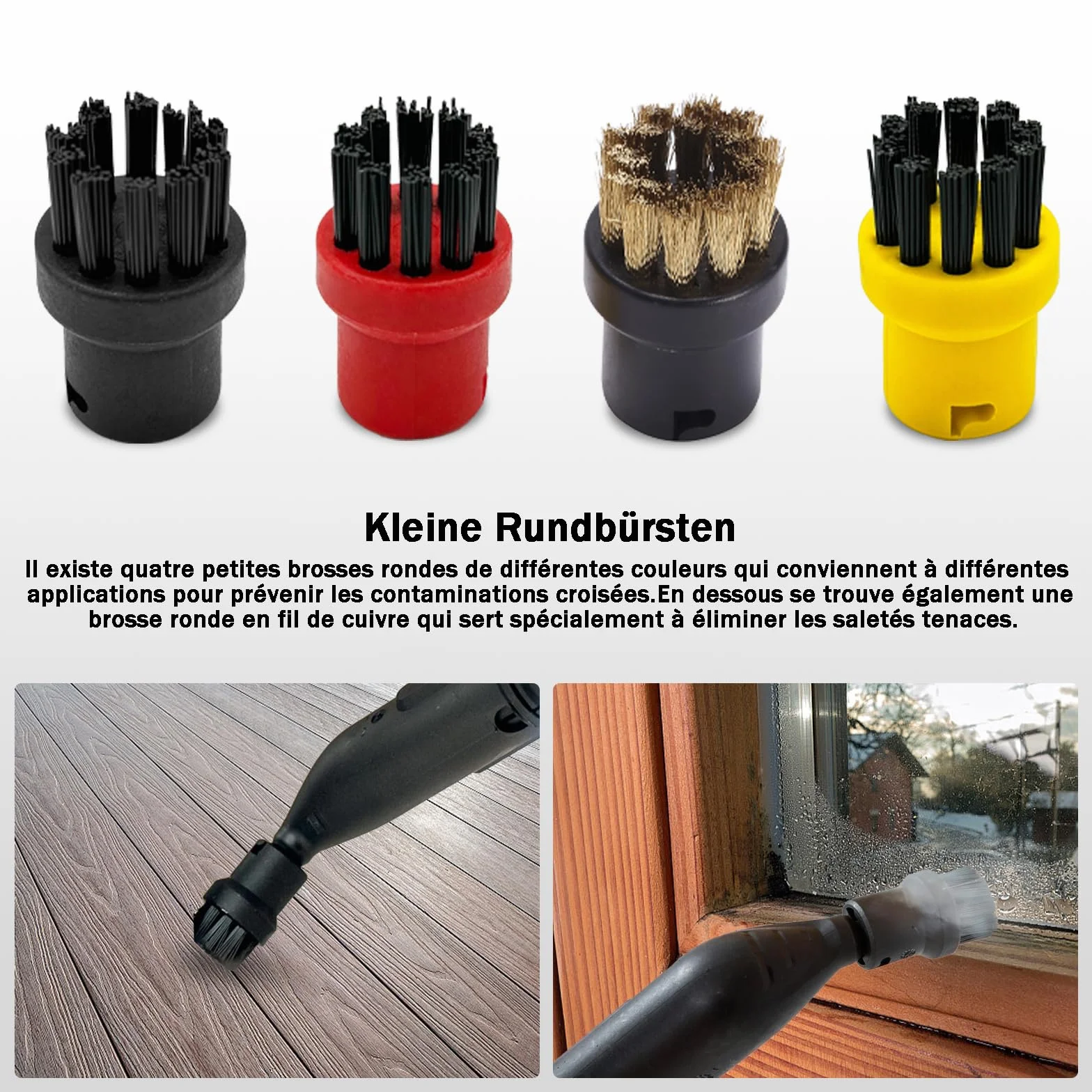 Magicbox Set di 14 accessori per pulitore a vapore Kärcher SC1-SC5 | spazzole rotonde, panni in microfibra, spazzola per fughe, ugello manuale | ABS e nylon