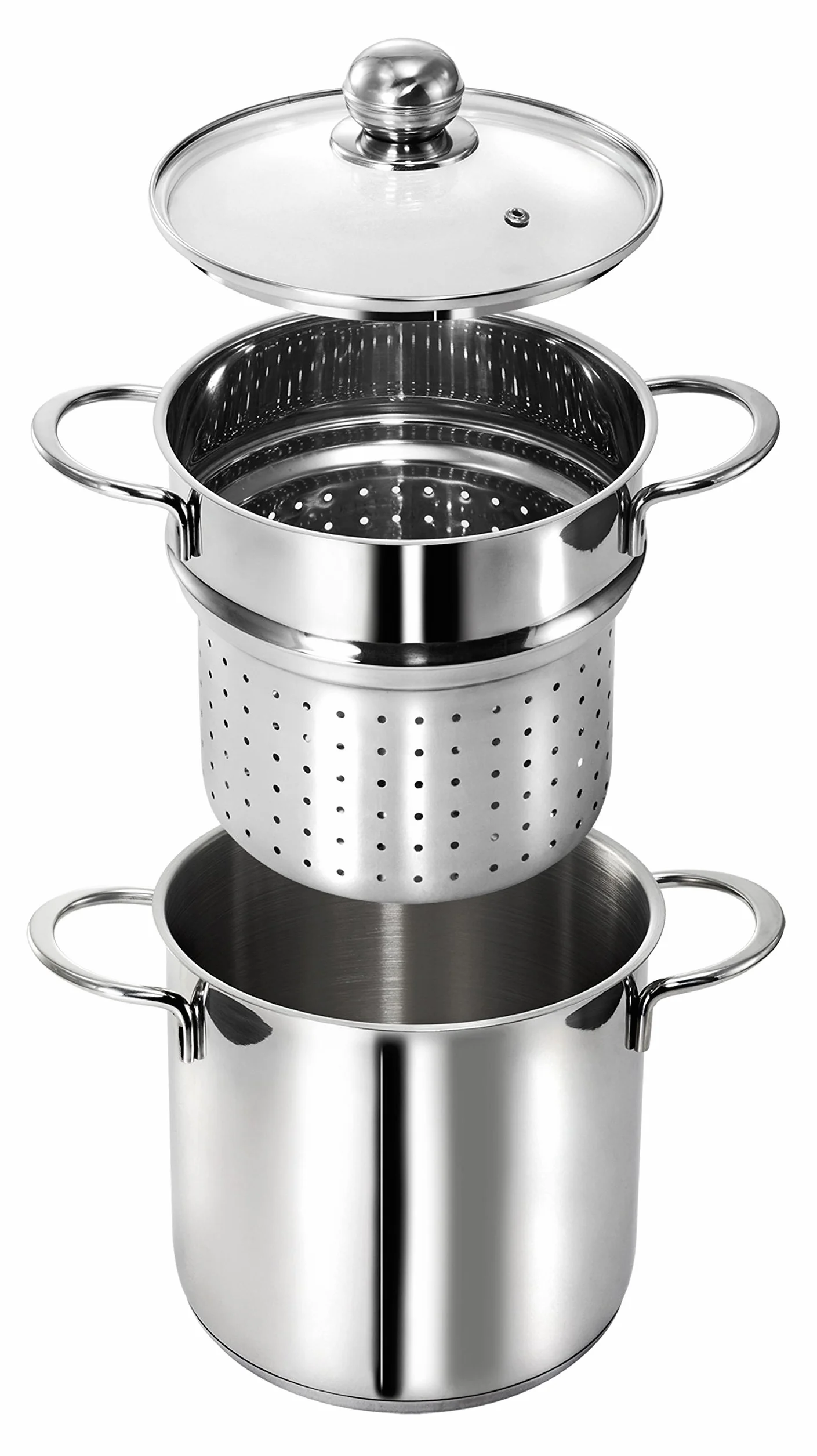 Kopf 122494 Pentola per la pasta Makkaroni, Ø 20 cm, acciaio inox + scolapasta