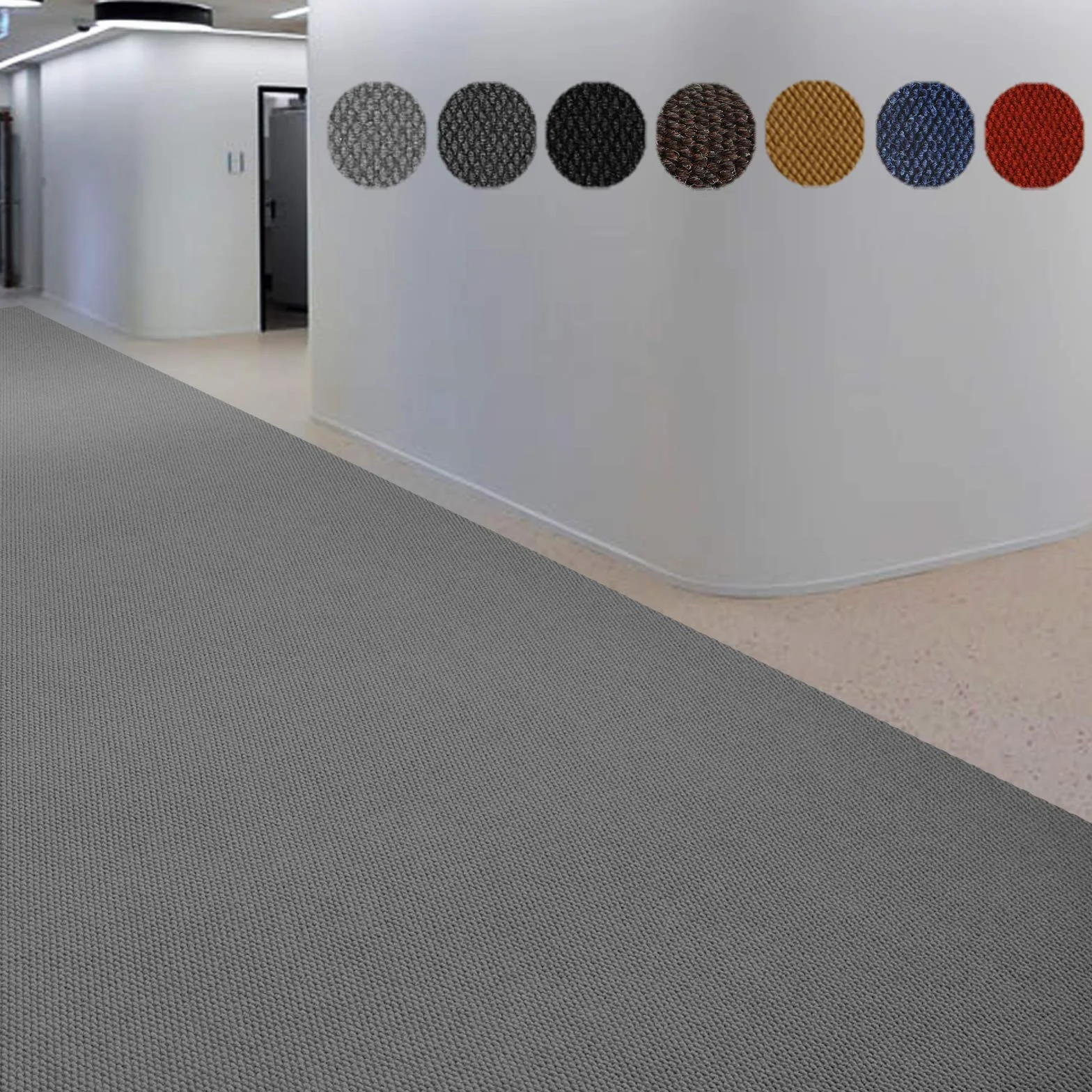 Floordirekt Zerbino 120 x 150 cm, Grigio, Ideale Anche Come Tappeto per la Cattura dello Sporco su Misura, per corridoio, Cucina, Lavabile e Antiscivolo, al Metro (Hong Kong)