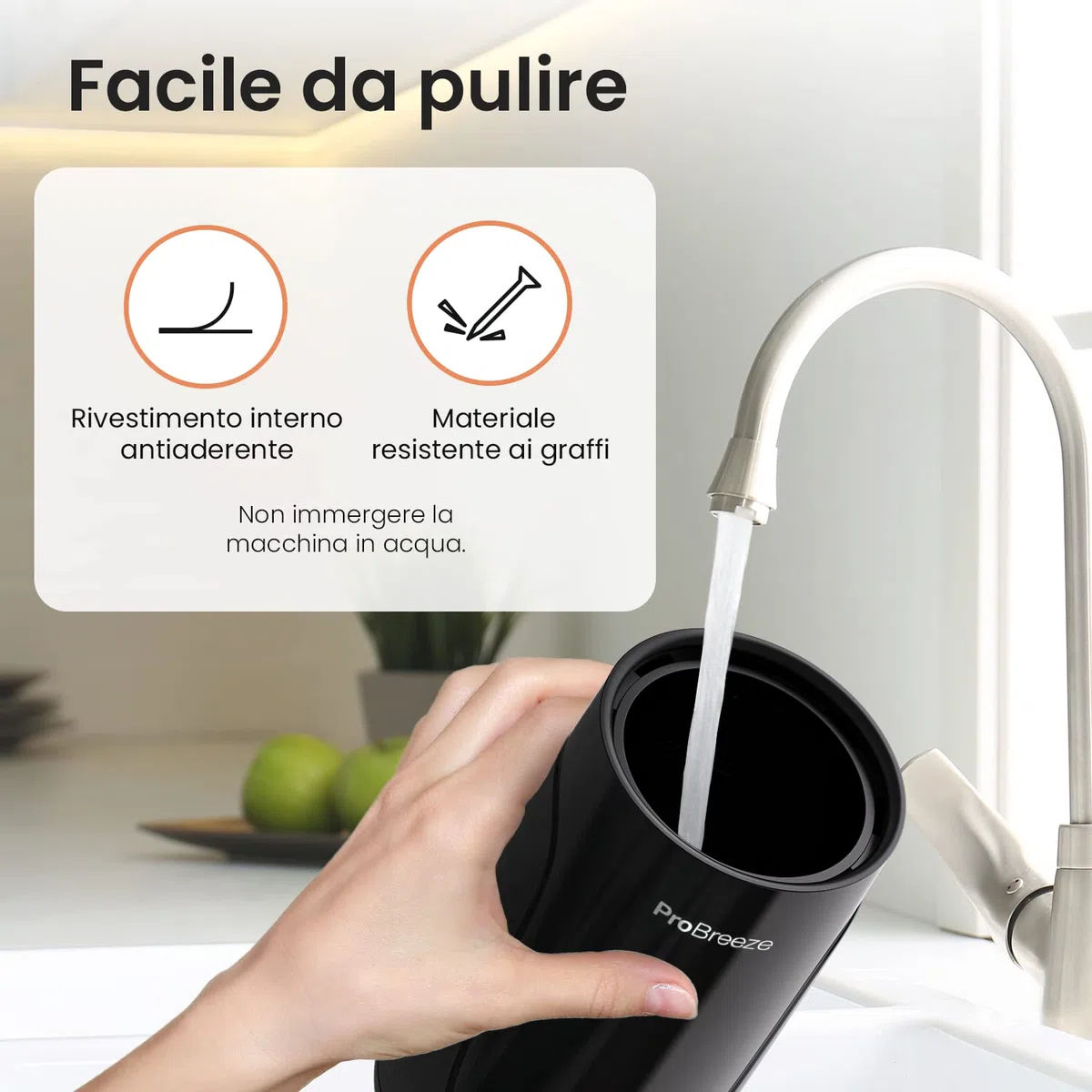 Pro Breeze, Montalatte elettrico automatico - Frullino elettrico 240 ml per caffè, cioccolata calda, frappe ghiacciati – Montapanna e schiumalatte, Nero