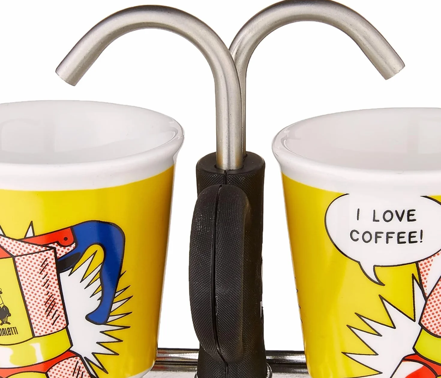 Bialetti Mini Express Colore Giallo, Caffettiera + 2 Bicchierini
