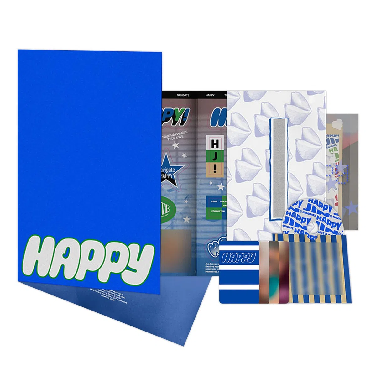 JIN - 2nd Solo Album [Happy] (Standard - NAVIGATE Ver.) Photobook + CD-R + Lyric Poster + Folded Poster + Photocard + 2 Extra Photocards
