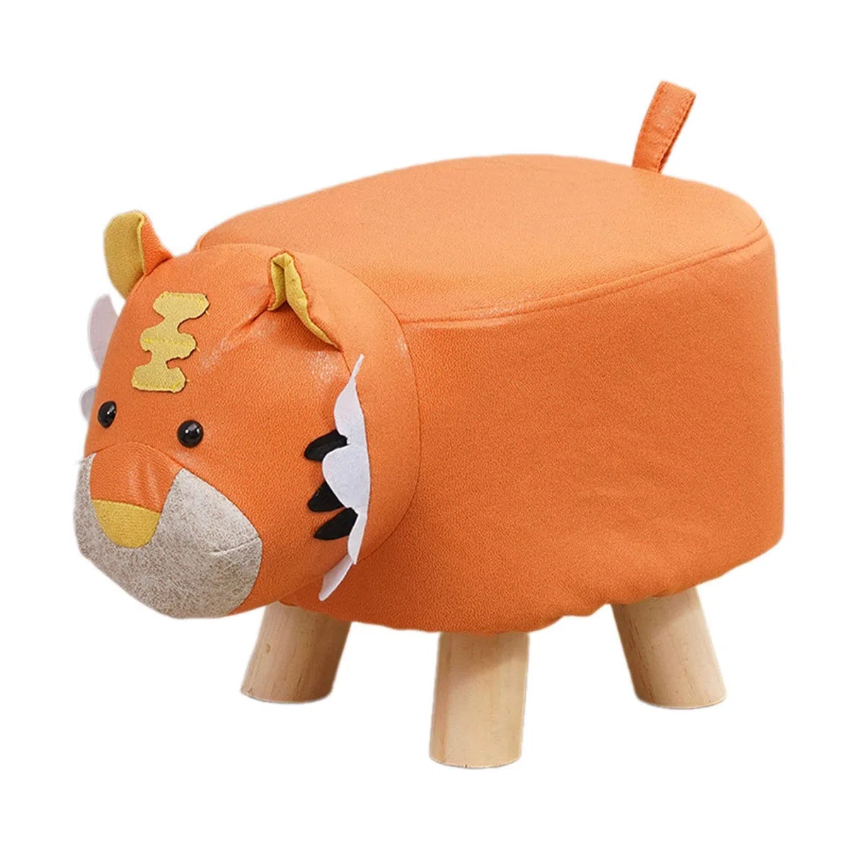Poggiapiedi per bambini Sedia per bambini Sgabello per apprendimento per bambini Forma di animale Poggiapiedi Sgabello per ingresso Camera da letto, Tigre arancione