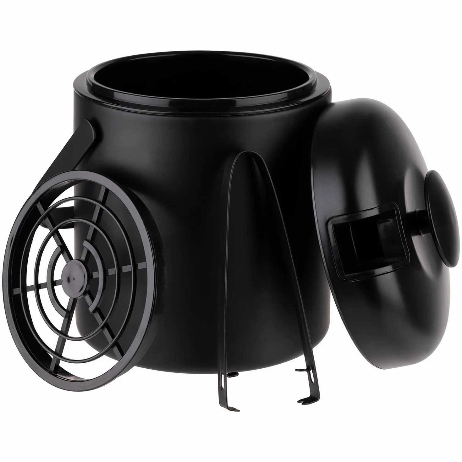 APS 36016 - Set di secchi per ghiaccio in nero, Ø 14 cm, altezza: 22 cm, 1,3 litri