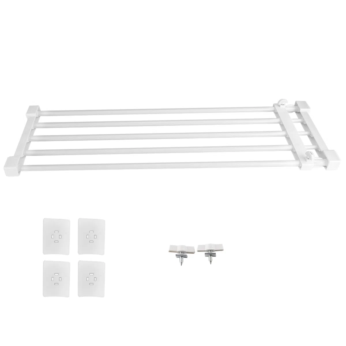 lyrlody Scaffale Telescopico per Armadio, Ripiano divisorio per Guardaroba per Armadio o Guardaroba, Regolabile, 24 x 73.2-128 cm, Bianco