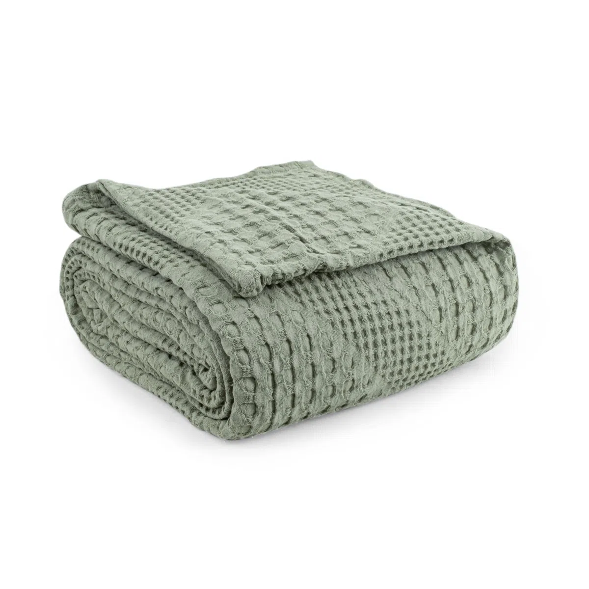 Milam London Plaid Divano | Coperta Da Divano | Copriletto Singolo Cotone | Telo Arredo Copritutto | Coperta Letto Singolo | 100% Cotone | 120 x 180 cm, Verde Salvia