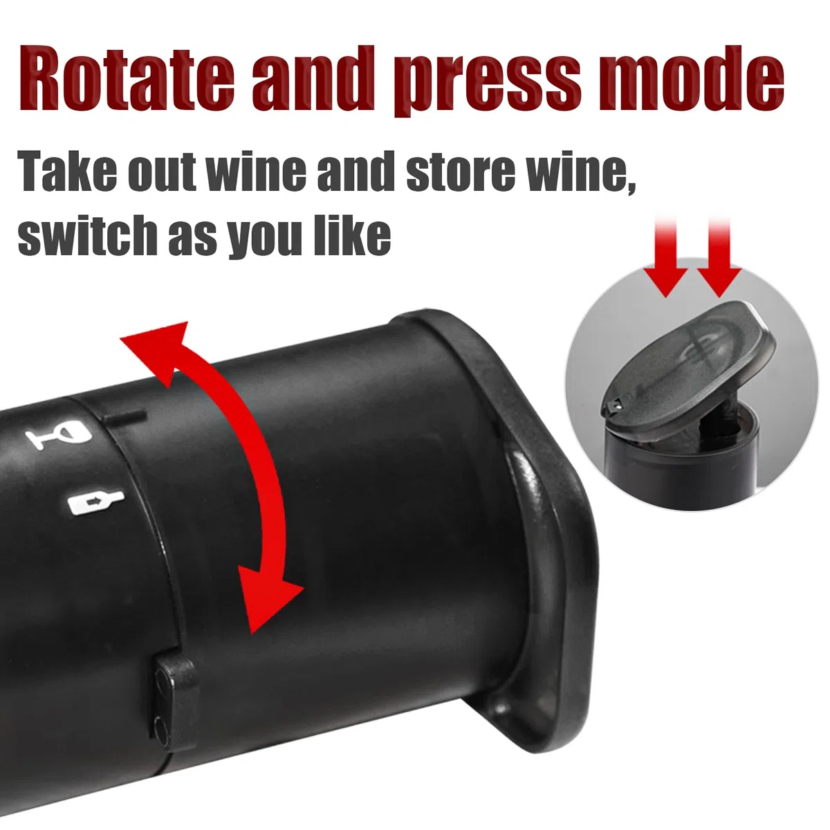 ZONSUSE Distributore vino a Pressione,Pompa per Vuoto del Vino,Erogatore Vino Sottovuoto,Senza Rimuovere il Tappo,Nessuna Elettricità o Capsule Gas,Regali di Accessori per Vino per Uomini Donne (A-2)