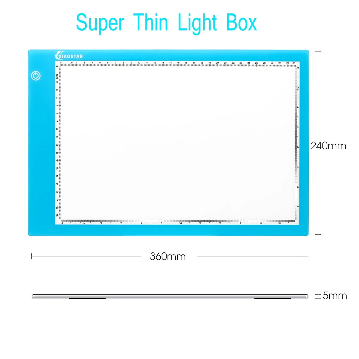 XIAOSTAR A4 LED Tavoletta Luminosa Copia Board Super Sottile Light Box Disegno Pad Tavolo Tracciante Cavo Type-c interfaccia Luminosità Regolabile per Artisti (blu scuro)