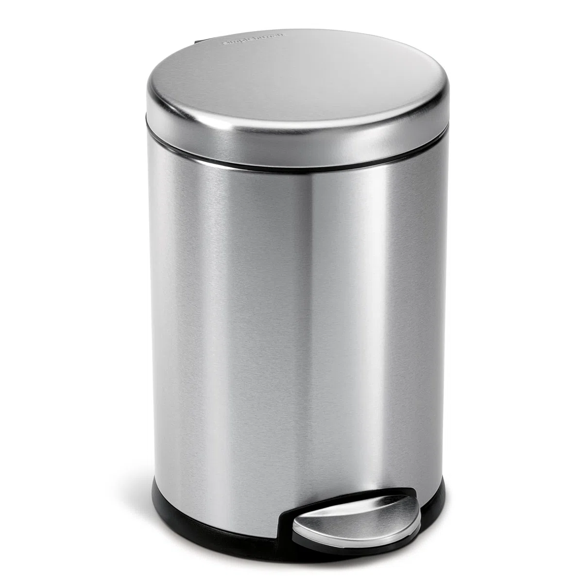 simplehuman CW1852CB cestino rotondo con pedale, pattumiera piccola per bagno, acciaio inox spazzolato, 4,5 L