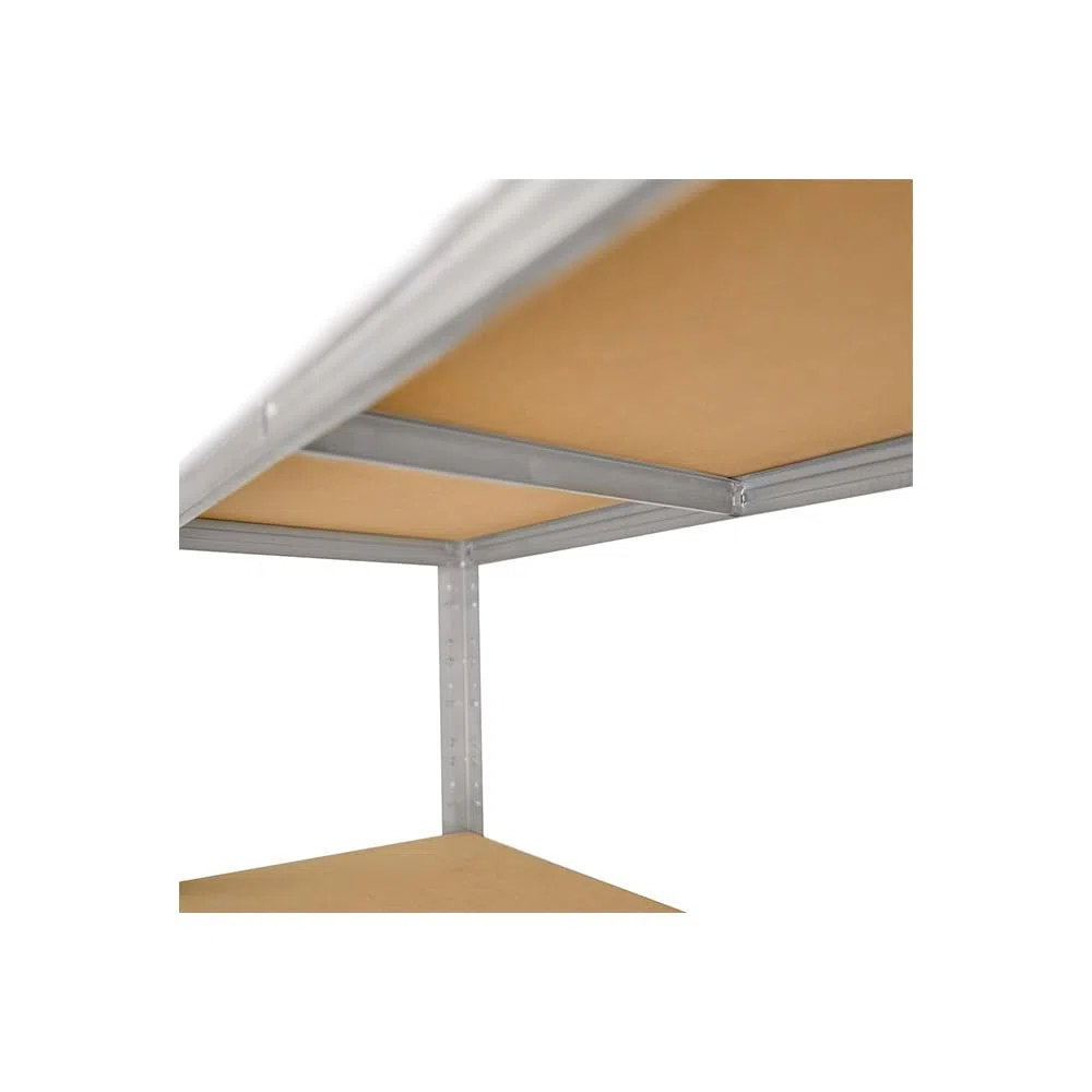 Scaffale in metallo 4 e 5 ripiani per carichi pesanti zincato per garage per ripostiglio, per officina | Scaffale con ripiani MDF | Montaggio ad incastro | (180X60X30)
