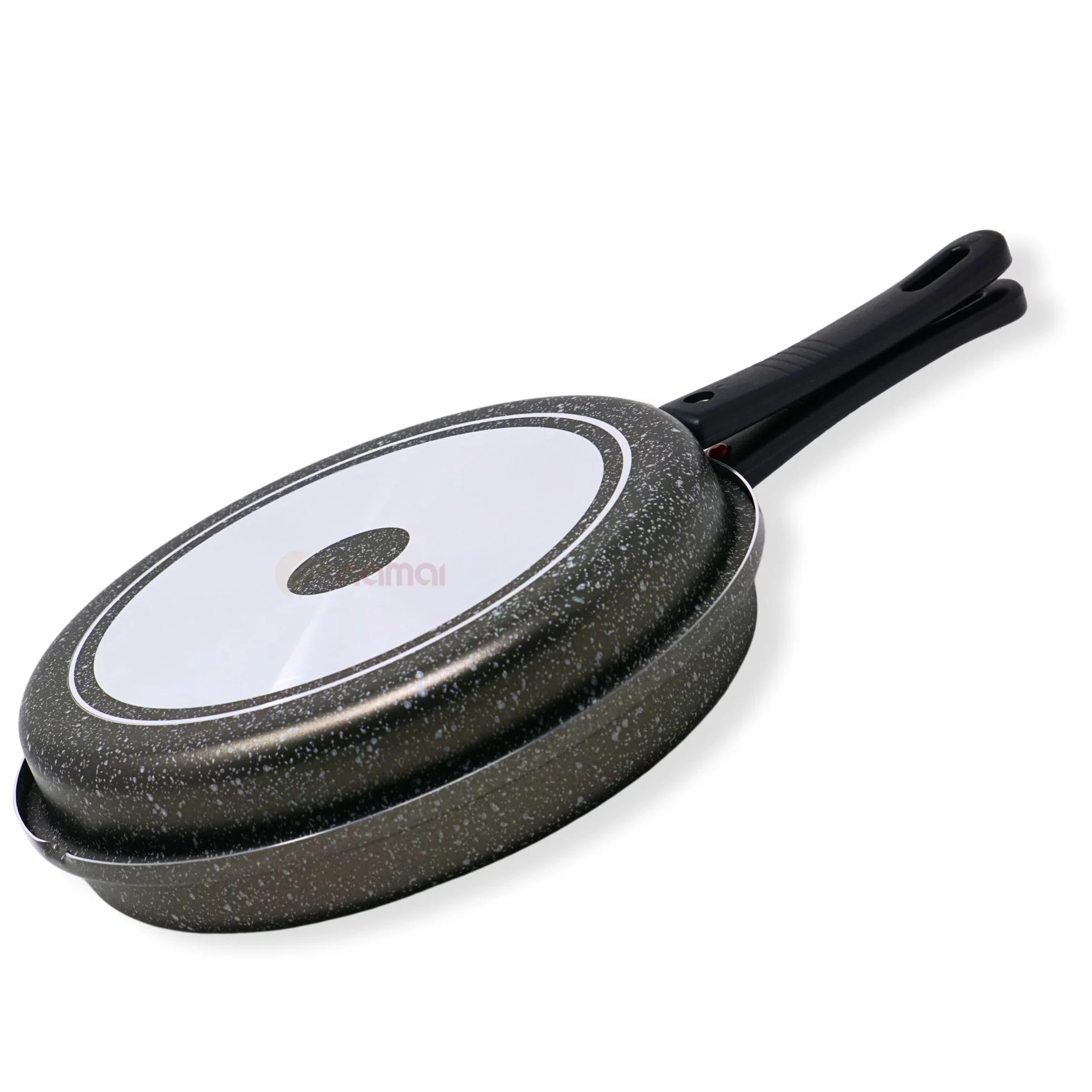 NAMAI - Padella Per Frittata 28 CM, Materiale Alluminio, Adatto In Lavastoviglie, Manico Removibile, Girafrittata Antiaderente, No Induzione, Made In Italy (28 CM)