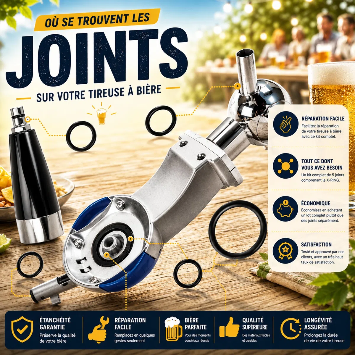 Kit di 5 guarnizioni di tenuta per PerfeCTDRAFT HD3720 HD3620 HD3610 HD3600 compatibile con beccuccio e rubinetto per birra, kit di pulizia 5 mini spazzola + grasso alimentare