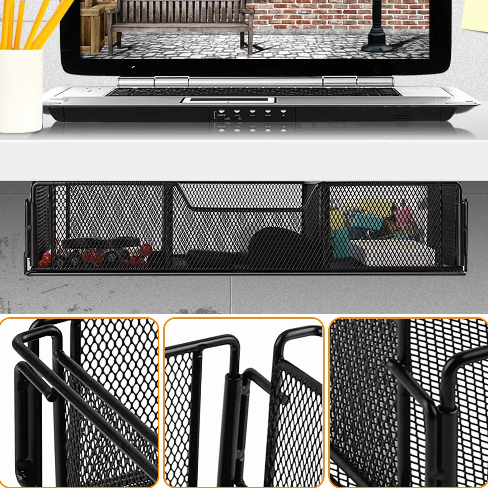 Cassetto sottopiano, supporto invisibile da scrivania, organizer da scrivania, cassetto nascosto per ufficio, casa, scuola